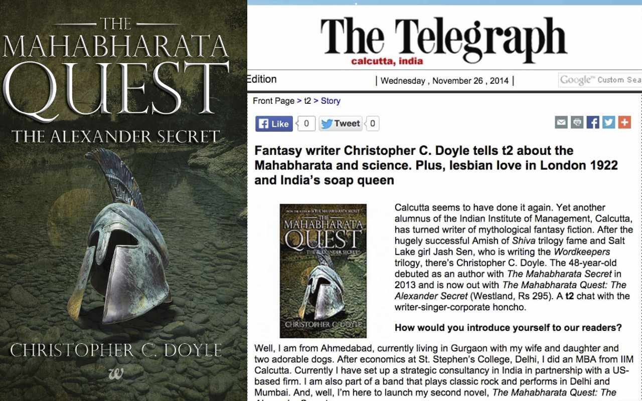 Fantasy writer Christopher C. Doyle tells t2 about the Mahabharata and science: The Telegraph